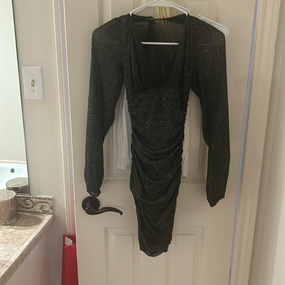 Black/Silver Formal Mini Dress